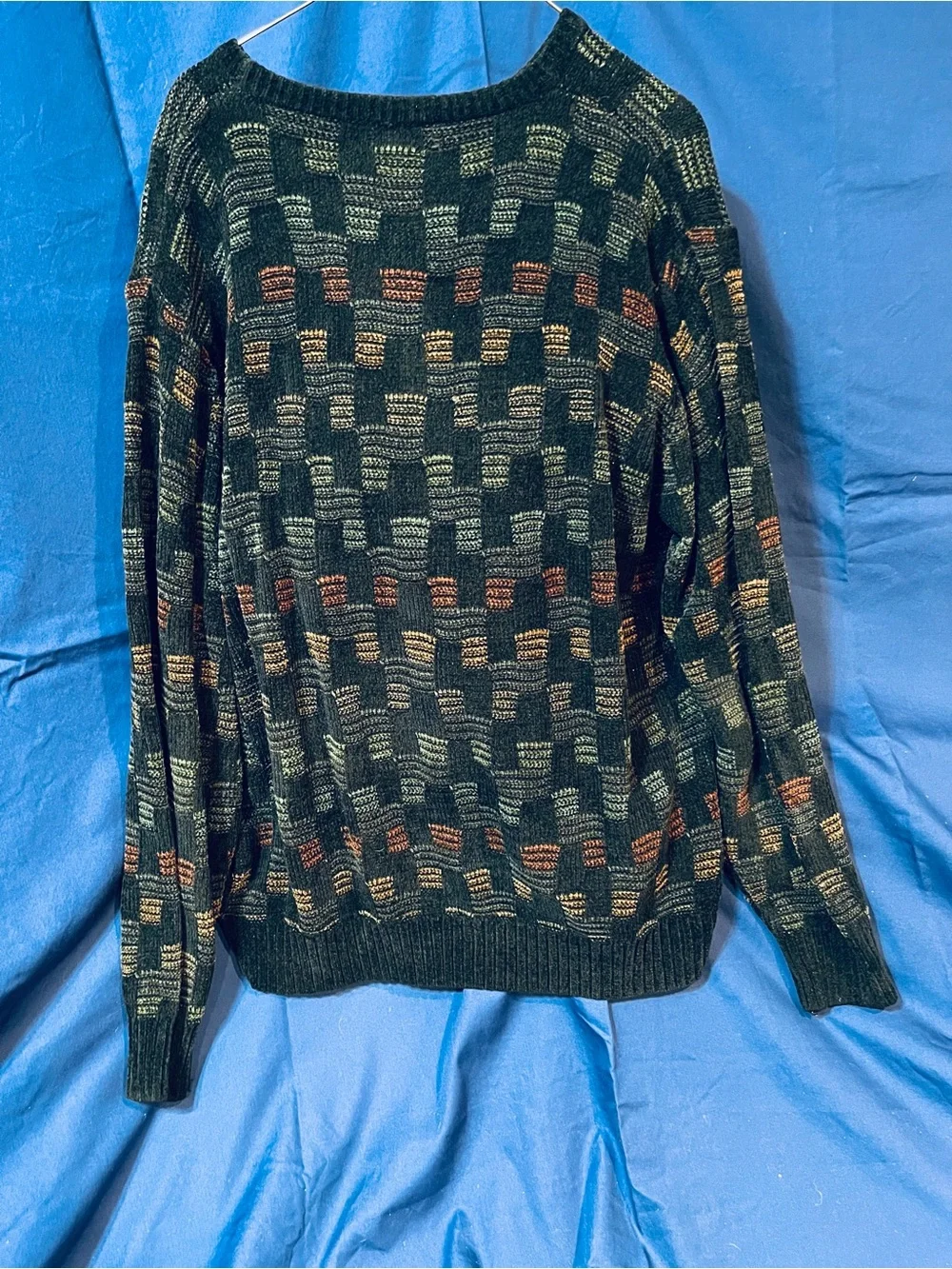 Dockers XL Dark Green Multicolor Pattern Crewneck Men’s Pullover Sweater